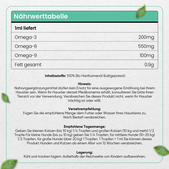 Nebenwirkungen von Hanföl für Hunde und Katzen