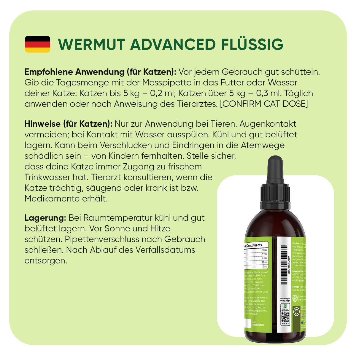 Wermut Advanced Flüssigkeit für Katzen 120 ml