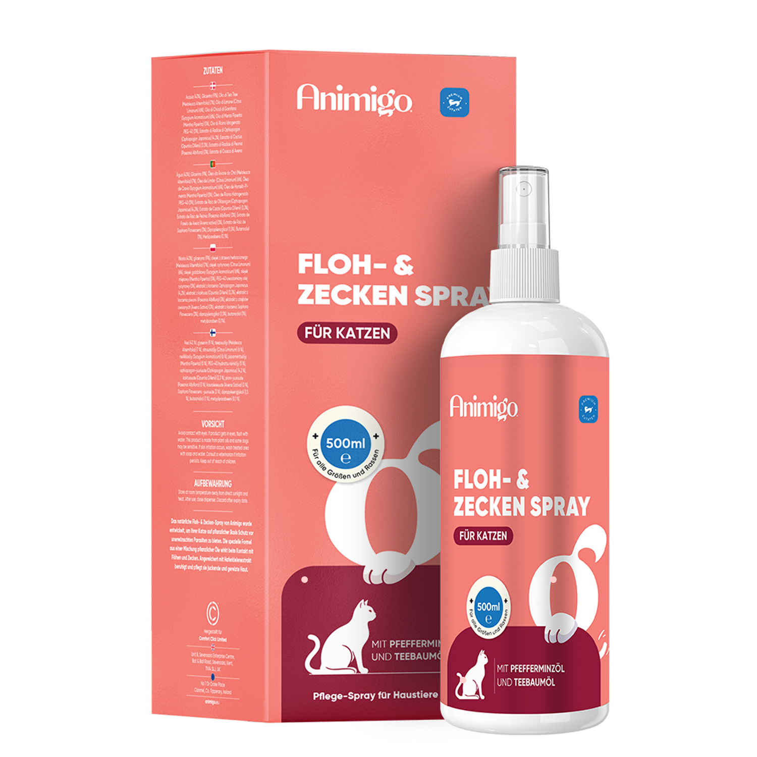Floh- und Zeckenschutz Spray für Katzen 500 ml