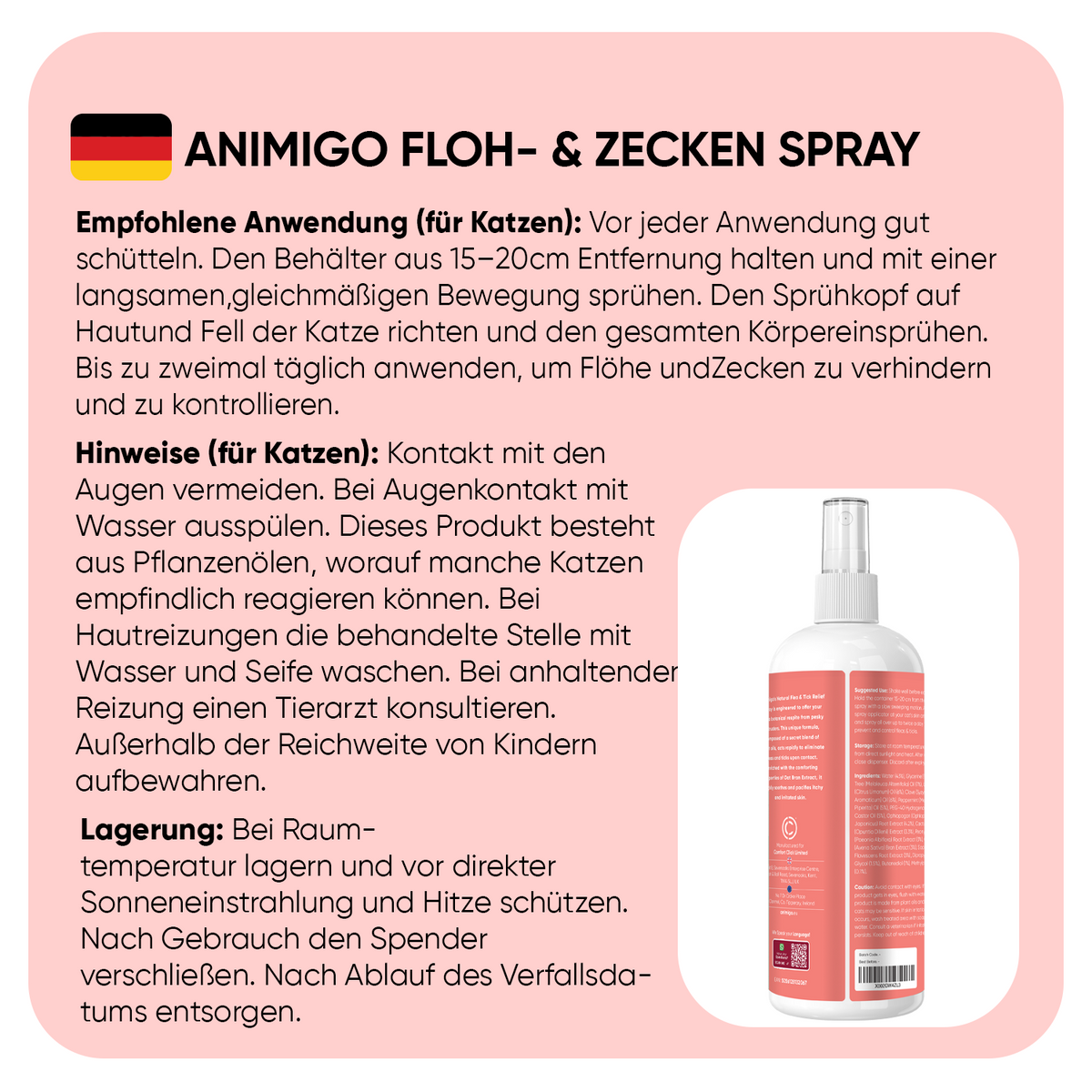 Floh- und Zeckenschutz Spray für Katzen 500 ml