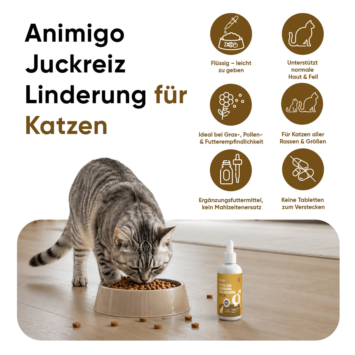 Juckreiz Linderung für Katzen 250 ml Flüssigkeit