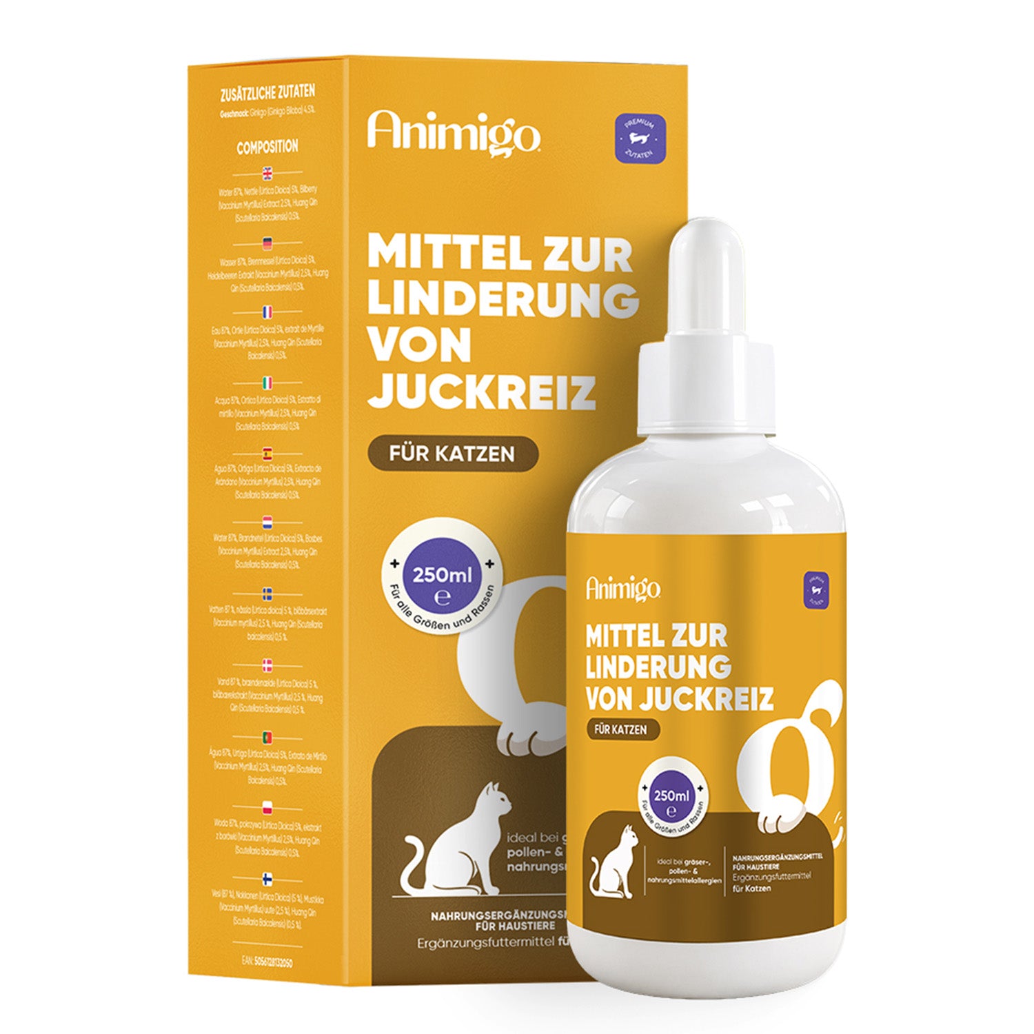 Juckreiz Linderung für Katzen 250 ml Flüssigkeit