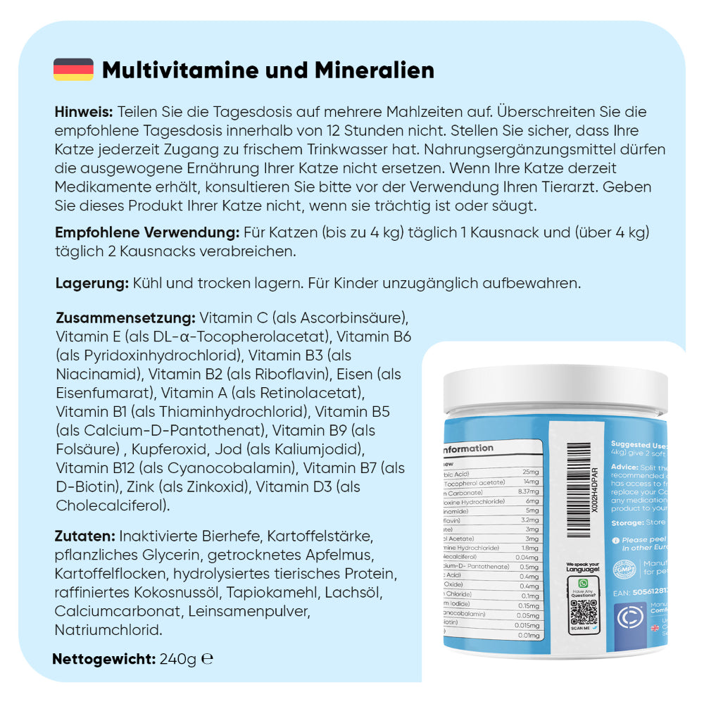 Multivitaminpräparat mit Mineralien für Hunde, 120 weiche Kautabletten