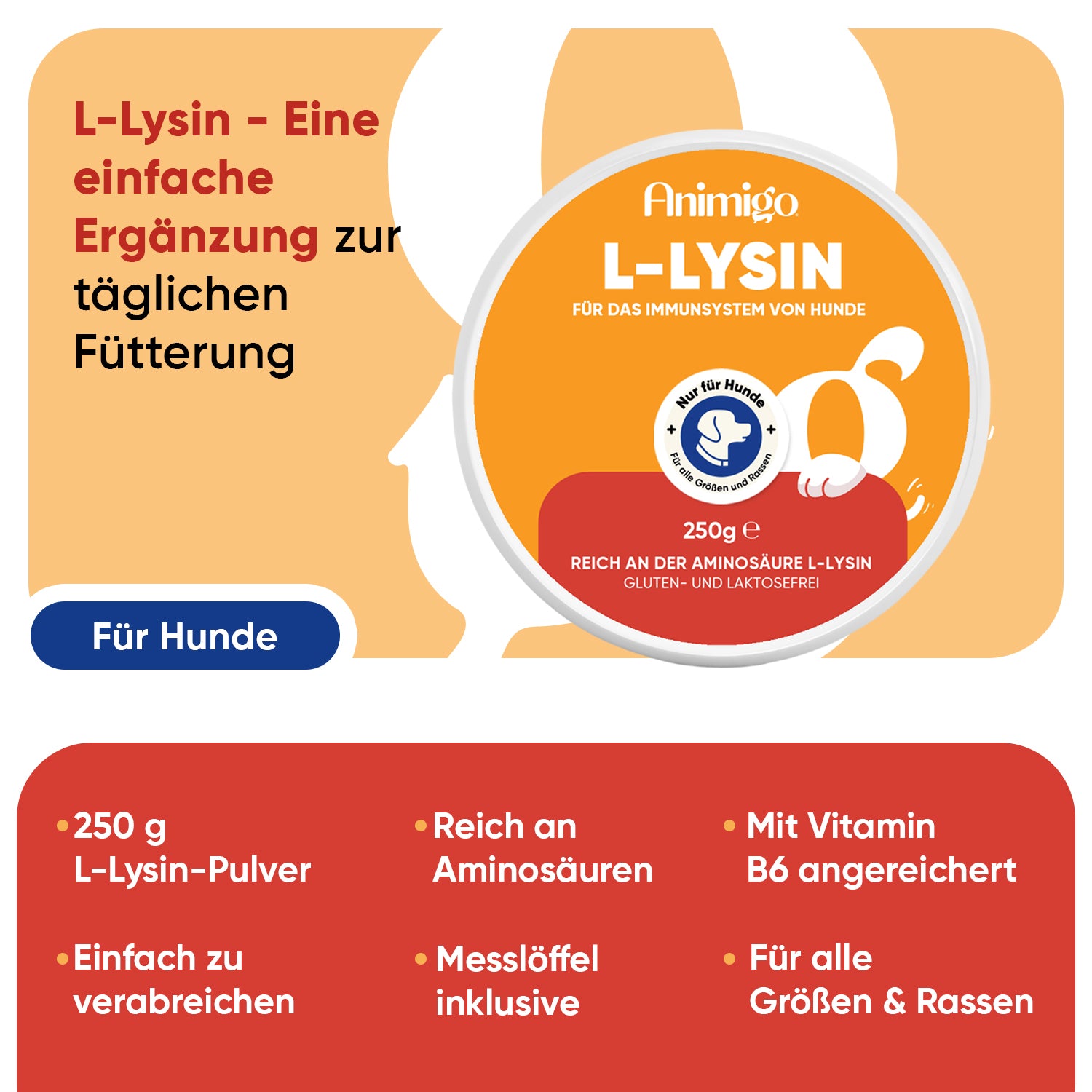 L-Lysin für Hunde, 250 g Pulver