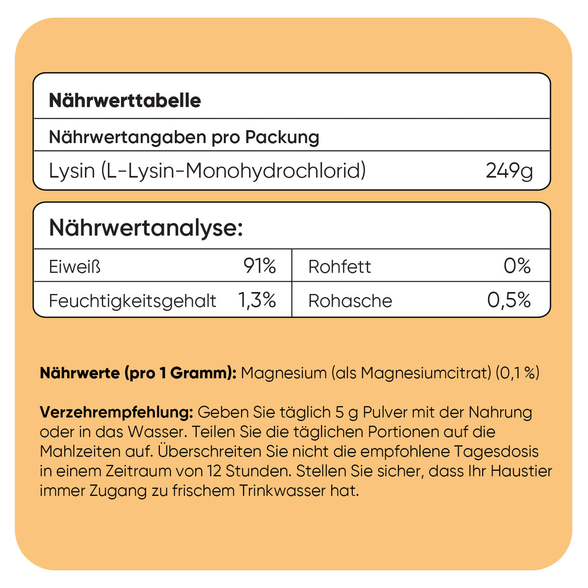 L-Lysin für Hunde, 250 g Pulver